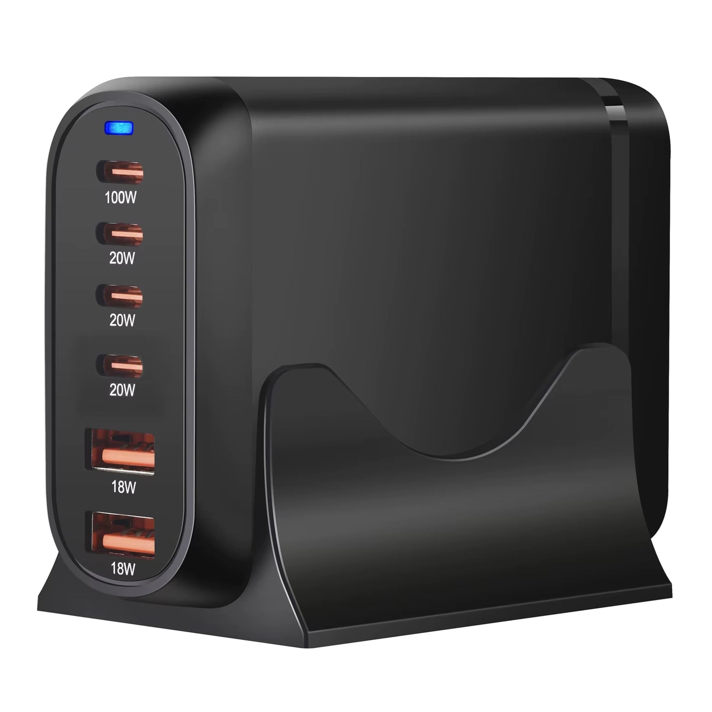 New 200W Gan Desktop Charger 6-Port USB Type C PD Charger Fast Charge 3.0 Fast Charger Mobile USB Charger