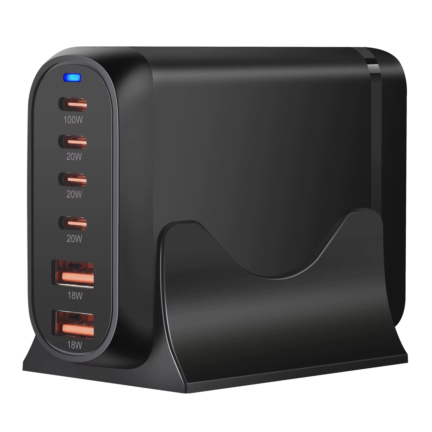 New 200W Gan Desktop Charger 6-Port USB Type C PD Charger Fast Charge 3.0 Fast Charger Mobile USB Charger