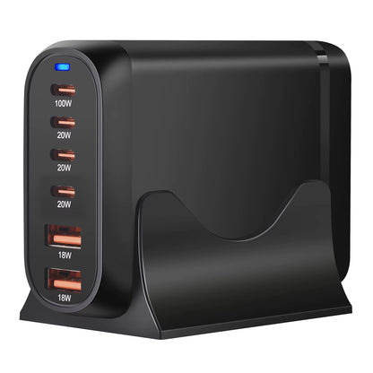 New 200W Gan Desktop Charger 6-Port USB Type C PD Charger Fast Charge 3.0 Fast Charger Mobile USB Charger